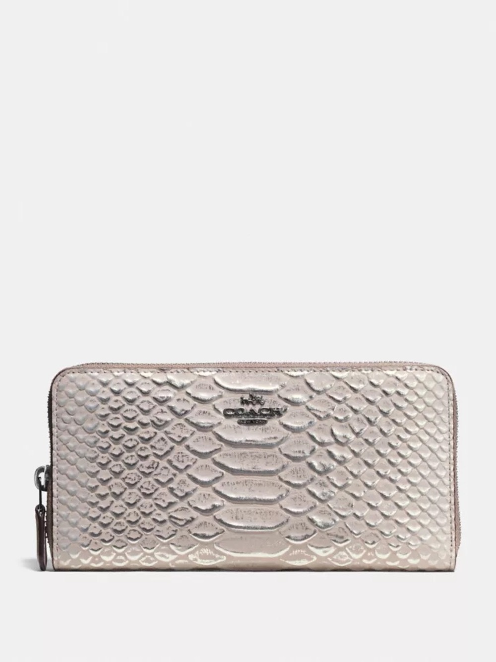 COACH METALLIC SNAKE EMBOSSED LEATHER WALLET